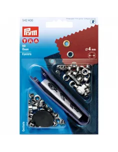 Œillets Prym Ø 4 mm argentés, laiton inox | Zephyr Tissus