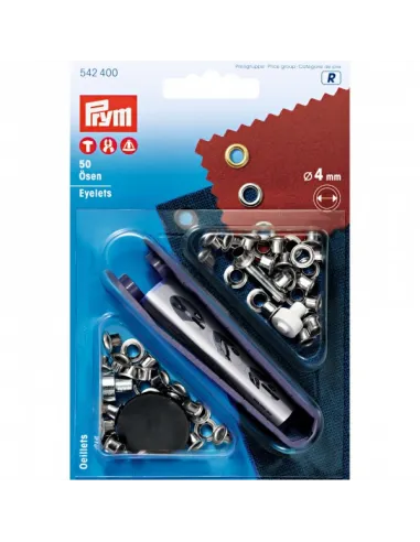 Œillets Prym Ø 4 mm argentés, laiton inox | Zephyr Tissus