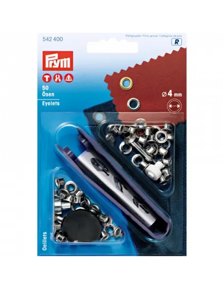 Œillets Prym Ø 4 mm argentés, laiton inox | Zephyr Tissus