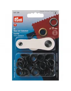 Œillets Prym brun 11 mm laiton inoxydable | Zephyr Tissus