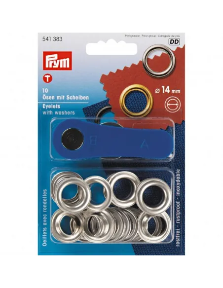 Œillets Prym argent 14 mm, laiton inoxydable | Zephyr Tissus