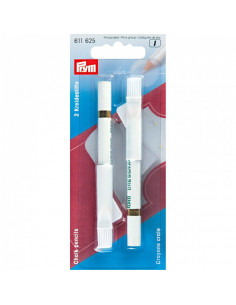 Crayons craie et pinceau, blanc
