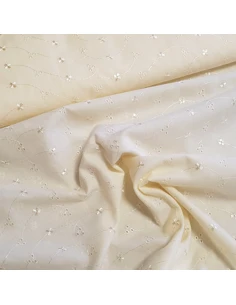 Tissu, Broderie Anglaise, Beige, Laize 150 cm, 100% Coton 2