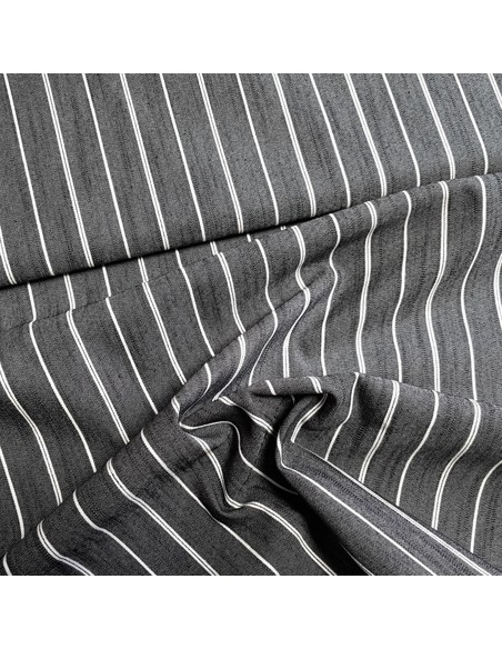Tissu, Jersey de Coton Lycra Rayé, Noir et Blanc, Laize 130 cm, 95% Coton 5% Lycra