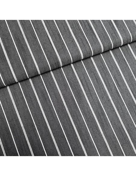 Tissu, Jersey de Coton Lycra Rayé, Noir et Blanc, Laize 130 cm, 95% Coton 5% Lycra