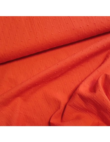Tissu, Plumetis de Coton Uni, Rouge Écarlate, Laize 140 cm, 100% Coton