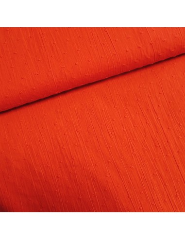 Tissu, Plumetis de Coton Uni, Rouge Écarlate, Laize 140 cm, 100% Coton