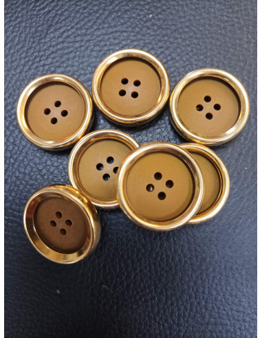 Bouton doré et marron
