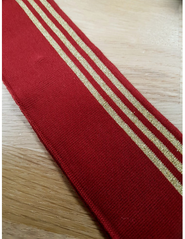 Bord-côte trio lurex doré bordeaux