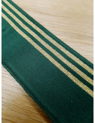 Bord-côte trio lurex doré vert sapin