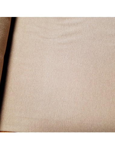 Tissu, Bord-côte tubulaire, Taupe, Laize 27 cm, Coton/Élasthanne