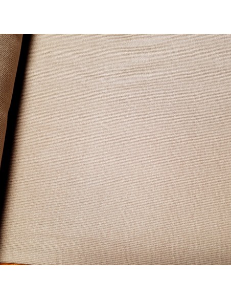 Tissu, Bord-côte tubulaire, Taupe, Laize 27 cm, Coton/Élasthanne