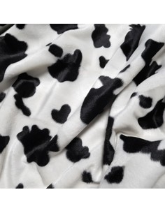 Tissu, Velours Ras Motif Peau de Vache, Multicolore, Laize 150 cm, 100% Polyester 360g/ml 2