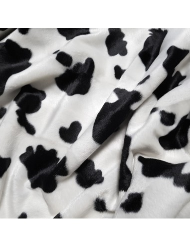 Tissu, Velours Ras Motif Peau de Vache, Multicolore, Laize 150 cm, 100% Polyester 360g/ml