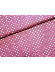 Popeline coton pois blancs