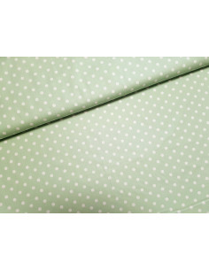 Popeline coton pois blancs