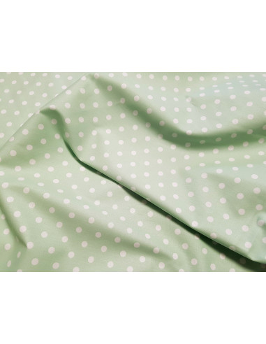 Popeline coton pois blancs