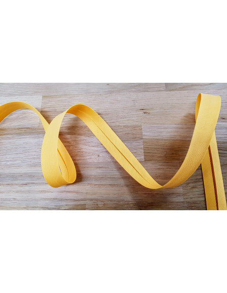 Biais tout textile, polycoton, 20mm, jaune clair