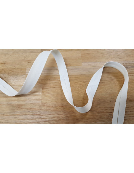 Biais tout textile, polycoton, 20mm, gris très clair