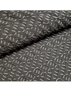 Tissu, Lainage Tressé, Noir et Blanc, Laize 150 cm, Mélange Polyester Lycra