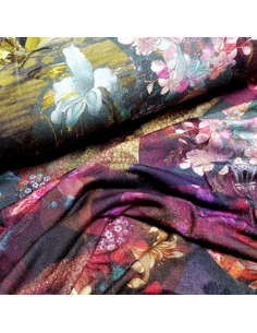 Tissu, Jersey Fleuri, Imprimé Floral Multicolore, Laize 150 cm, Viscose Stretch 2