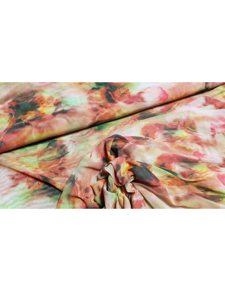 Jersey maille stretch fleuri