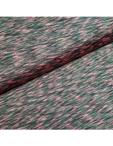 Tissu, Jersey Lycra Chiné, Rose Fluo, Laize 150 cm, Polyester Spandex
