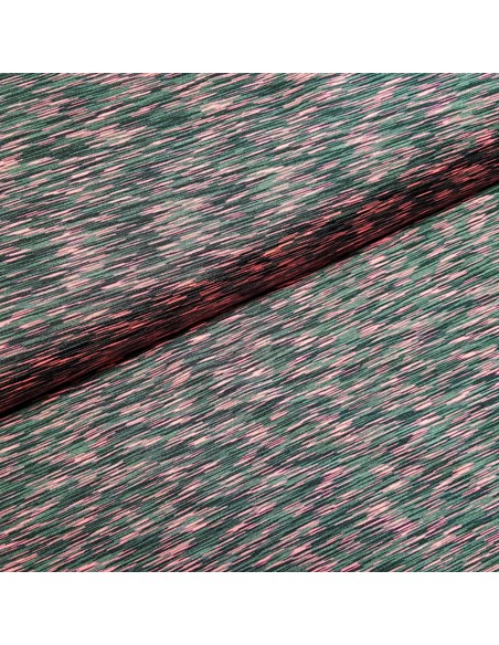 Tissu, Jersey Lycra Chiné, Rose Fluo, Laize 150 cm, Polyester Spandex