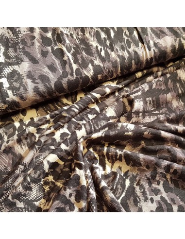 Tissu, Jersey Léopard, Couleurs Sombres, Laize 150 cm, Viscose Stretch