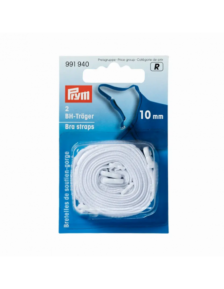 Bretelles de soutien-gorge, 10mm, blanches
