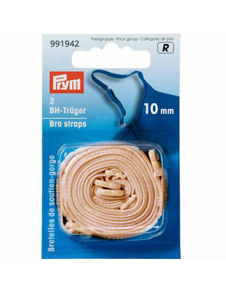 Bretelles de soutien-gorge, 10mm, beige