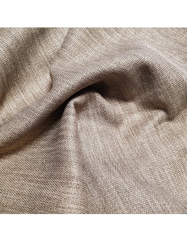 Tissu, Flammé Panama Texturé, Taupe, Laize 140 cm, Polyester d'Ameublement 300g/m²