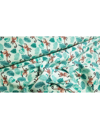 Flanelle de coton, petits singes