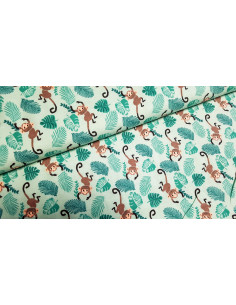 Flanelle de coton, petits singes