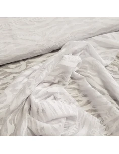 Tissu, Mousseline Dévorée, Blanc Pur, Laize 150 cm, 100% Polyester 2