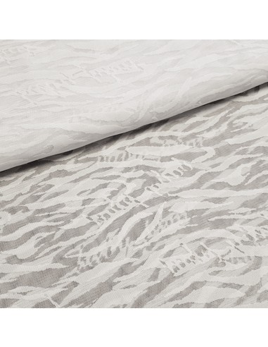 Tissu, Mousseline Dévorée, Blanc Pur, Laize 150 cm, 100% Polyester