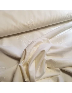 Tissu, Coton Brodé Oursons, Écru, Laize 140 cm, 65% Polyester 35% Coton 2