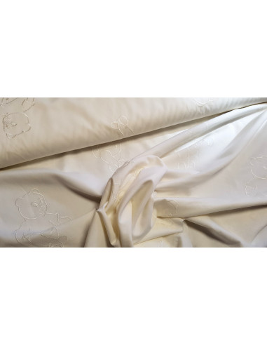 Coton brodé oursons