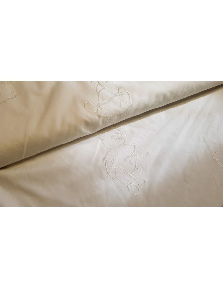 Coton brodé oursons