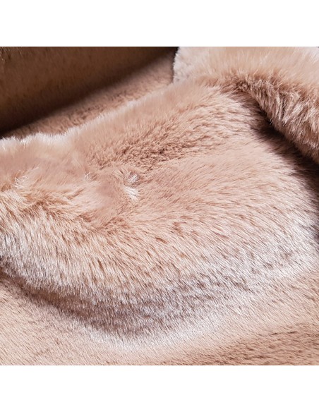Tissu, Fourrure Épaisse Unie, Bois de Rose, Laize 150 cm, 100% Polyester 1125g/ml