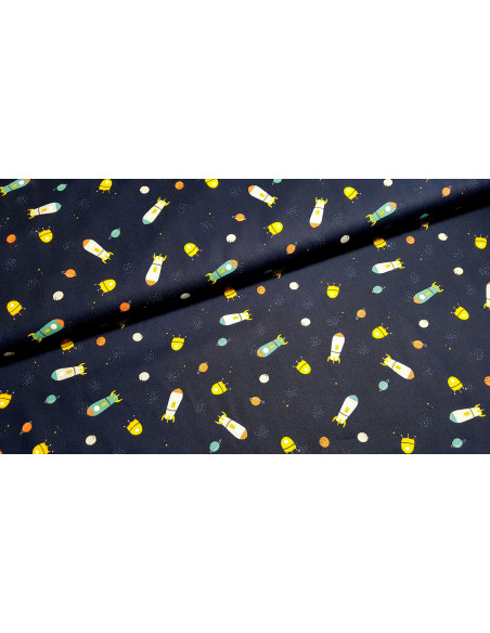 Popeline de coton fusées