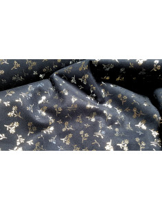 Suédine fleurie argentée 2