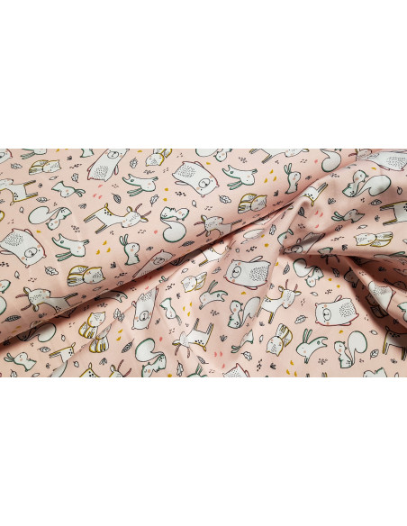 Jersey de coton animaux de la forêt