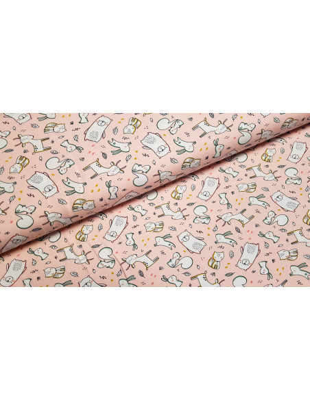 Jersey de coton animaux de la forêt