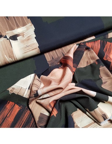 Tissu, Microfibre Stretch Imprimé Abstrait, Multicolore, Laize 147 cm, 95% Polyester 5% Spandex