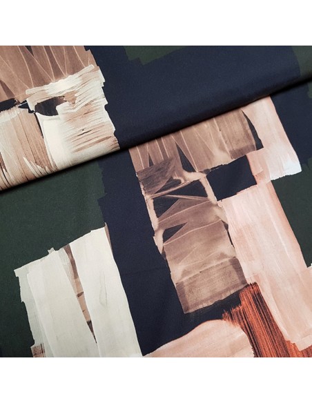 Tissu, Microfibre Stretch Imprimé Abstrait, Multicolore, Laize 147 cm, 95% Polyester 5% Spandex