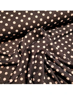 Tissu, Jersey Pois Lurex, Marron et Rose Brillant, Laize 150 cm, Polyester Stretch Lurex 2