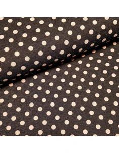 Tissu, Jersey Pois Lurex, Marron et Rose Brillant, Laize 150 cm, Polyester Stretch Lurex