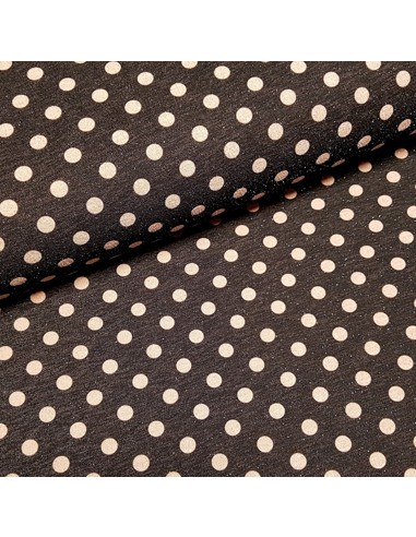 Tissu, Jersey Pois Lurex, Marron et Rose Brillant, Laize 150 cm, Polyester Stretch Lurex