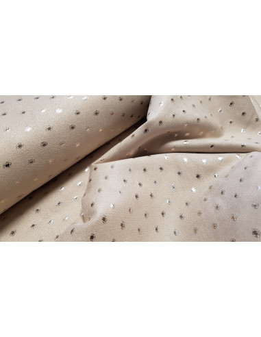 Suédine stretch pois brillants